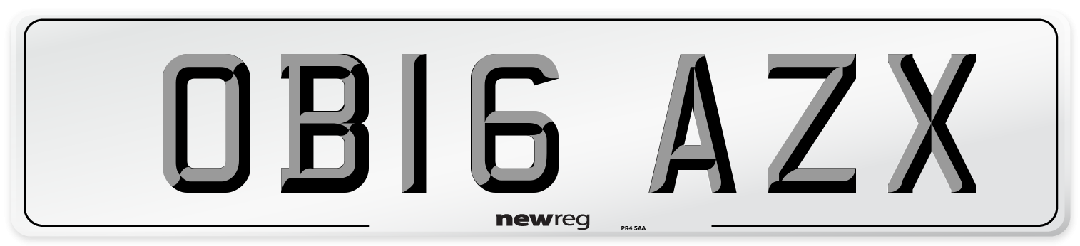 OB16 AZX Number Plate from New Reg